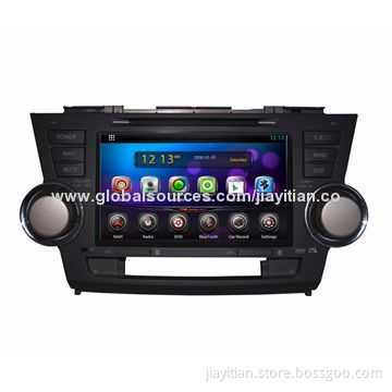 Double DIN Android Car DVD Players for Toyota Highlander, Supports 3G, Wi-Fi, DVR, OBD2